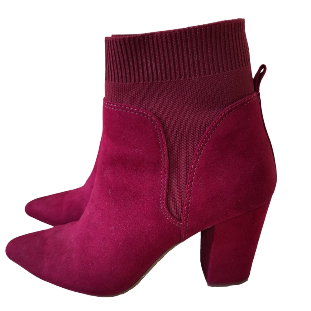 Time and Tru Maroon knit boots Women size 7